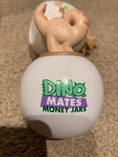 Dino Mates ISAAC Isaacodactyl Dinosaur Money Jar Bank 10cm Box Pot VGC Dinomates