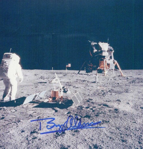Buzz aldrin signed photograph - signed,