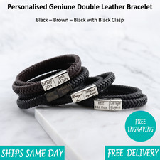 Brown Black Leather & Steel