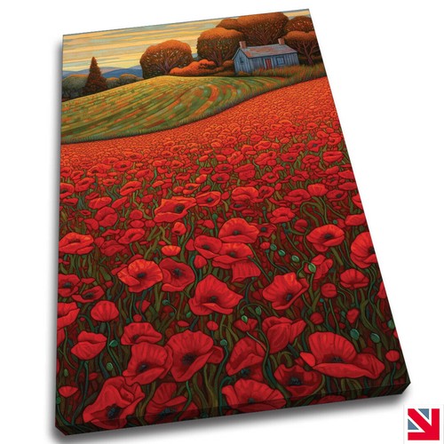 Artistic red poppy field - artistic,