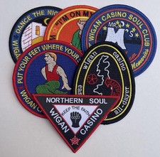 NORTHERN SOUL IRON ON PATCH SET - 6 WIGAN CASINO REPRO PATCHES