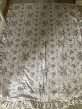 VINTAGE FLORAL BEDDING SINGLE DUVET COVER REVERSIBLE VGC PINK BOWS FRILL VGC