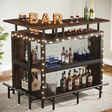 Home Bar Unit, 2-Tier L-Shaped