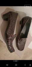 Ladies Size 8 Footglove Burgundy Croc Effect Shoes Excellent Condition