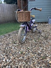 Raleigh Molli Purple Girls 14” Bike With Stabilisers And Basket