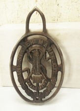 Vtg antique Singer treadle sewing machine cast iron base emblem logo name plate