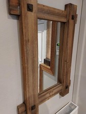 rustic wood framed mirror