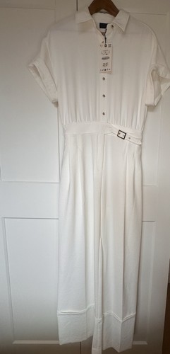 Zara ecru white jumpsuit - white,