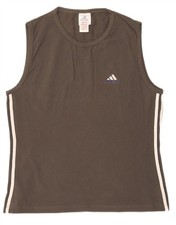 ADIDAS Mens Vest Top UK 44/46 Large Grey Cotton DX31