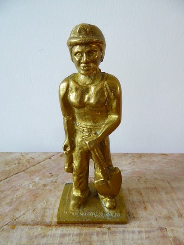 Vintage solid brass - brass, coal