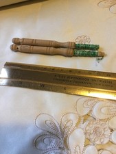 Lacemaking bobbins x 2. wooden. 10/11 cm used. Modern design.