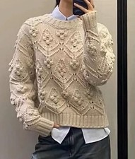 ZARA SAND WOOL BLEND CHUNKY