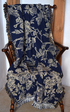 Jacquard woven tapestry throw - fringed - Butterflies