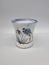 A Studio Pottery Waisted Vase / Beaker - Floral Design.