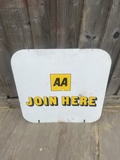 AA Join Here Double Sided Metal Tin Sign Motoring Not Enamel