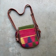 Hand Made Carpet Shoulder Bag Aztec Navajo Crossbody Bag