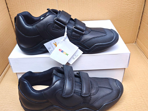 Geox boys school black leather - school,