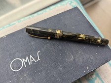 Omas Extra Dama Green Fountain Pen Gold trim 18K M nib 1995 EXCELLENT CONDITION