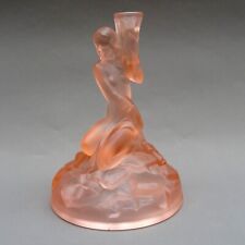 Art Deco Pink Satin Glass Lady