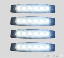 4 x White 6 LED 24v Side front
