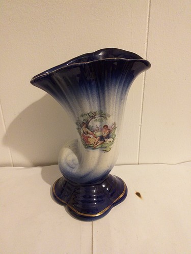 Vintage pottery nautilus vase - nautilus,