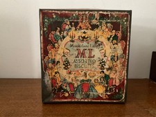 Antique 1900s Macfarlane Langs Biscuit Tin Christmas dinner  ML 1/6 size  VGC