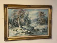 A large gilt framed oil on