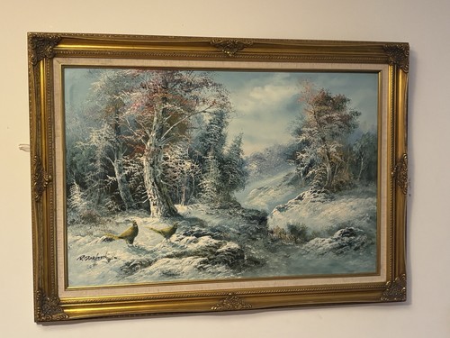 Large gilt framed oil on - a,