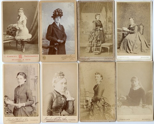 Eight antique cdv - antique, female