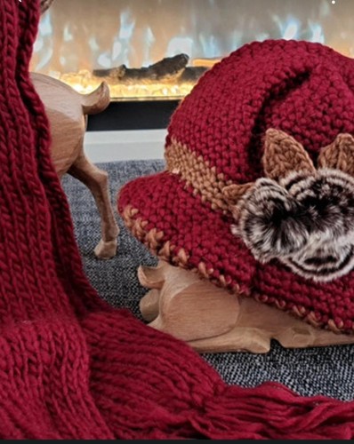 Women red brown - red, knit