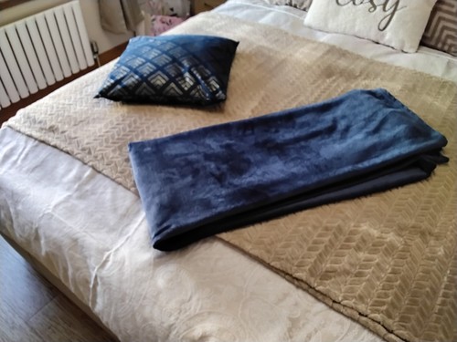Habitat navy velour throw - velour,
