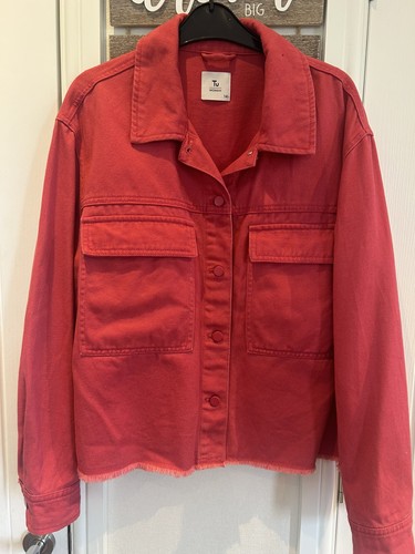 Dark pink denim jacket - tu,