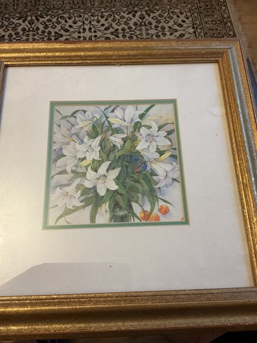 Framed print lilies with - a,