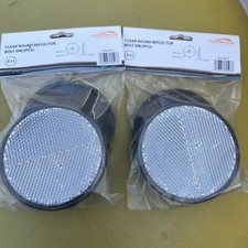 4x Trailer Clear Reflectors Bolt On Type Round Driveway Gate Fence Posts Truck