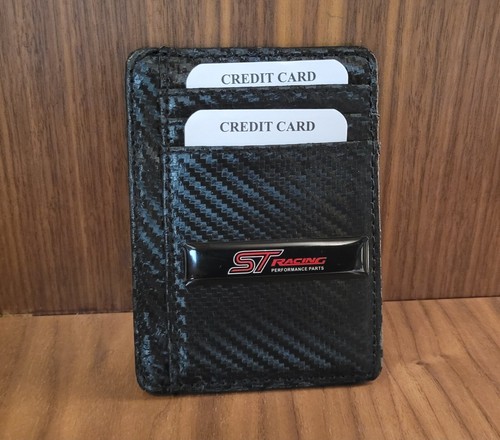 Leather black card - , holder