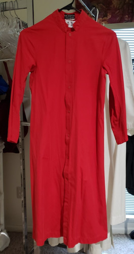Vintage used red cassock - vintage,