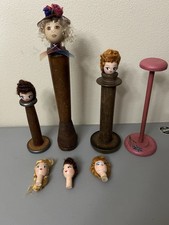 Vintage HAT STANDS Wig Wooden