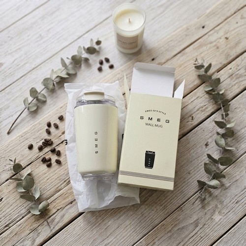 Smeg wall mug 320ml - wall, cream