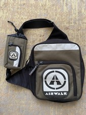 Airwalk Khaki Green Crossbody Bag - Vintage 1990’s / Y2K + drink bag skateboard 