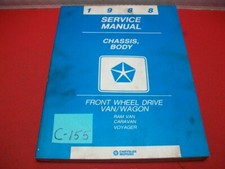 1988 FACTORY O.E.M. CHRYSLER PLYMOUTH DODGE FWD RAM VAN/WAGON SERVICE MANUAL VGC