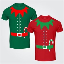 Christmas Elf T-Shirt Festive Joke Gift Comedy Santa Unisex Tops XMAS Costume