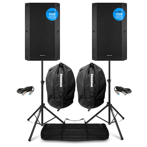 Pair active pa speakers - pair, 15"