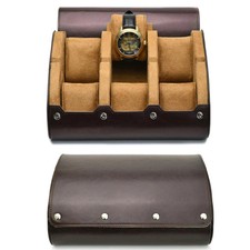 6 Slot Watch Travel Case Roll Organizer Display PU Leather Watch Case Men Women