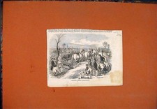 Original Old Antique Print Samuelson Patent Digging Machine C 1853 Victorian