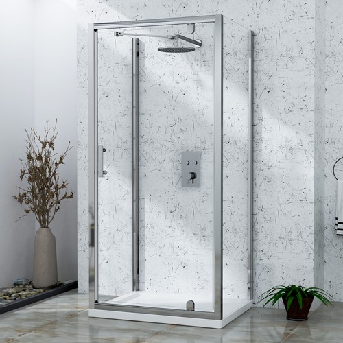 Polished chrome pivot door - polished,