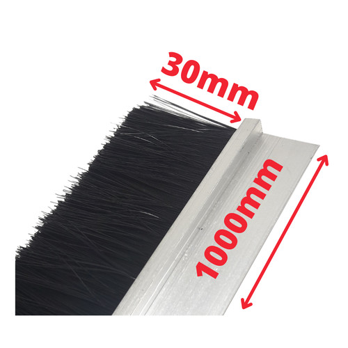 Door aluminum brush draught - 2x,