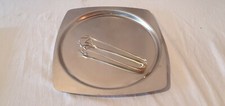Old Hall Stainless Steel Round in a Square Party Dish with Tongs