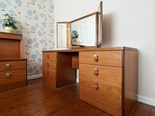 Stag Cantata Mid-Century Dressing Table With Triple Mirror