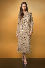 Coast Womens Column Dress Gold