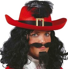 Red Musketeer Hat With Feather